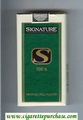 Signature S Menthol Full Flavor 100s cigarettes soft box