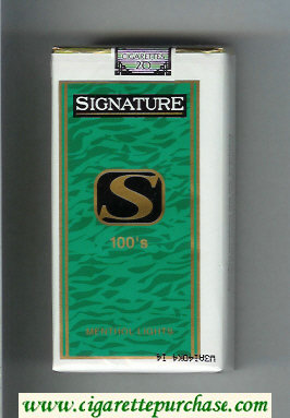 Signature S Menthol Lights 100s cigarettes soft box