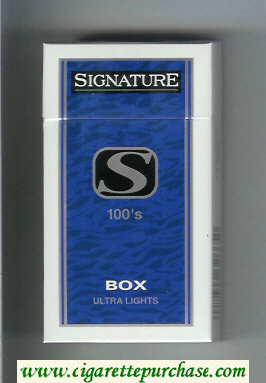 Signature S Ultra Lights 100s cigarettes hard box