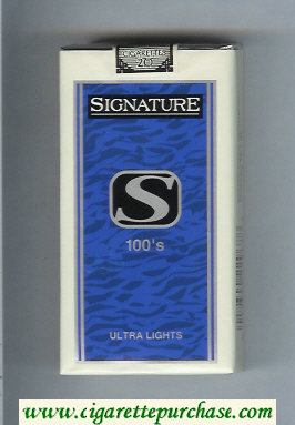 Signature S Ultra Lights 100s cigarettes soft box