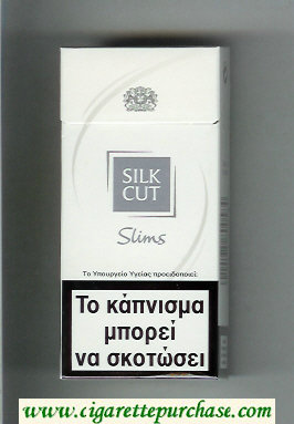 Silk Cut Slims 100s cigarettes white and silver hard box