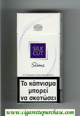 Silk Cut Slims 100s cigarettes white and violet hard box