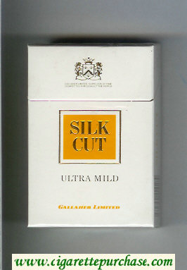 Silk Cut Ultra Mild Gallaher Limited cigarettes white and yellow hard box