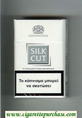 Silk Cut cigarettes white and silver hard box