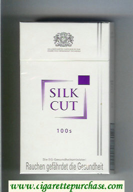 Silk Cut 100s cigarettes white and white hard box