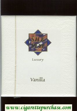 Silk Dew Luxury Vanilla 100s cigarettes wide flat hard box