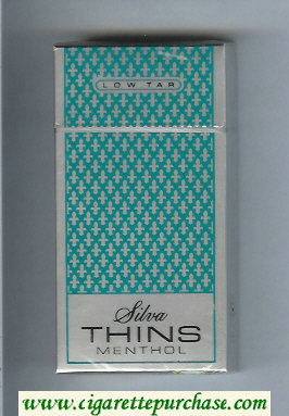 Silva Thins Menthol 100s cigarettes hard box