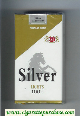 Silver Lights 100s Premium Blend cigarettes soft box