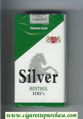 Silver Menthol 100s Premium Blend cigarettes soft box