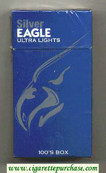 Silver Eagle Ultra Lights 100s cigarettes hard box