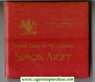 Simon Arzt Royal Dragoons 100s cigarettes wide flat hard box