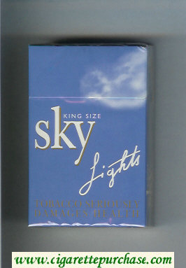 Sky Lights King Size cigarettes light blue hard box