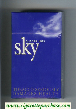 Sky 100s cigarettes blue hard box