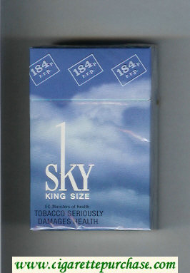 Sky King Size cigarettes light blue hard box