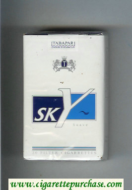 Sky Suave cigarettes white and blue soft box