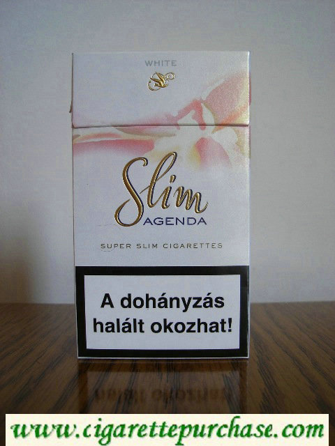 Slim Agenda White 100s cigarettes hard box