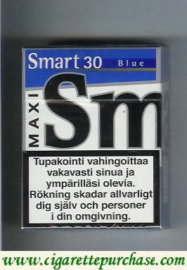 Smart 30 Blue Maxi cigarettes Smooth Taste hard box