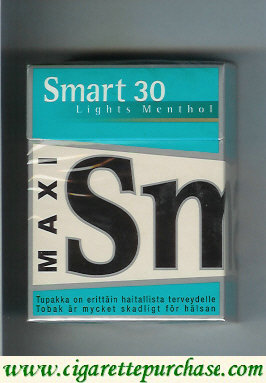 Smart 30 Lights Menthol Maxi cigarettes hard box