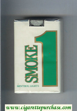 Smoke 1 Menthol Lights cigarettes soft box