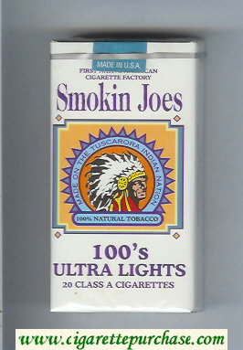 Smokin Joes 100s Ultra Lights cigarettes soft box