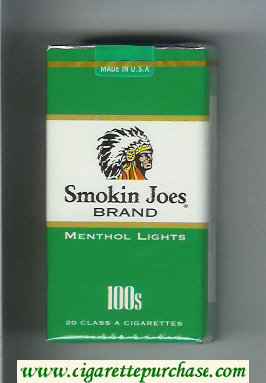 Smokin Joes Brand Menthol Lights 100s cigarettes soft box