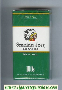 Smokin Joes Brand Menthol 100s cigarettes soft box