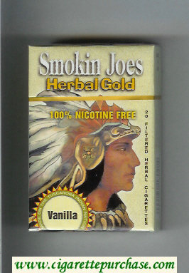 Smokin Joes Herbal Gold Vanilla cigarettes hard box