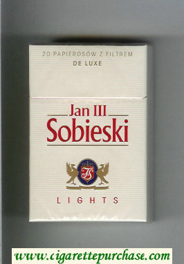 Sobieski Jan 111 De Luxe Lights cigarettes white hard box