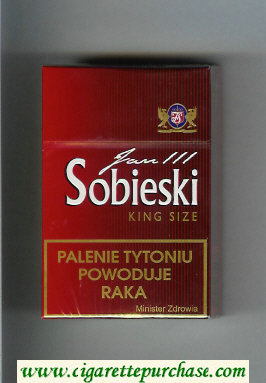 Sobieski Jan 111 King Size cigarettes red hard box