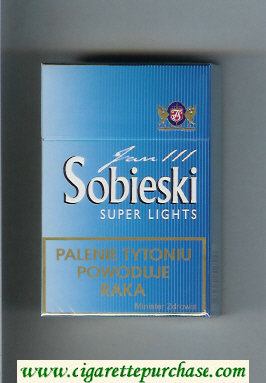 Sobieski Jan 111 Super Lights cigarettes blue hard box