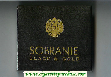 Sobranie Black and Gold cigarettes black wide flat hard box