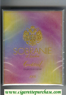 Sobranie of London Coctail 100s cigarettes wide flat hard box