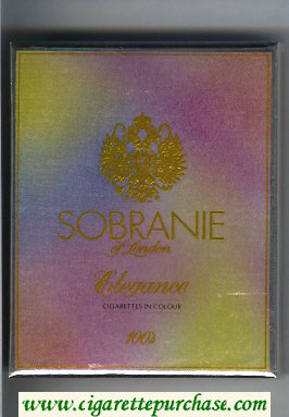 Sobranie of London Elegance 100s cigarettes wide flat hard box