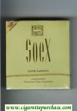 Soex Lime-Lemon cigarettes wide flat hard box