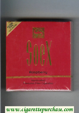 Soex Raspberry cigarettes wide flat hard box