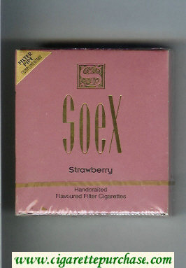 Soex Strawberry cigarettes wide flat hard box