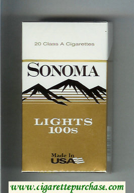 Sonoma Lights 100s cigarettes hard box