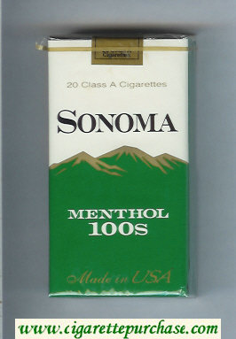 Sonoma Menthol 100s cigarettes soft box