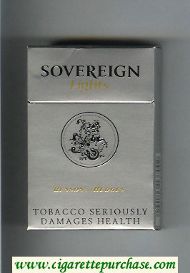 Sovereign Lights Benson and Hedges cigarettes silver hard box