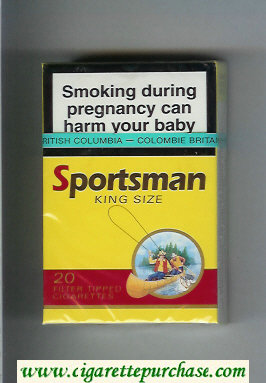 Sportsman Cigarettes yellow hard box
