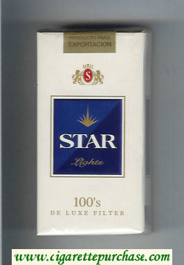 Star Lights 100s De Luxe Filter Cigarettes soft box