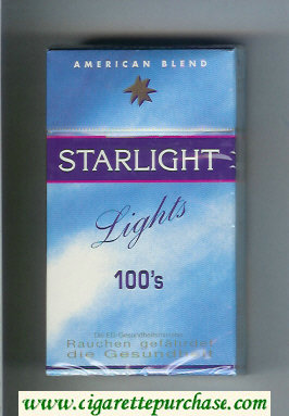 Starlight Lights American Blend 100s Cigarettes hard box