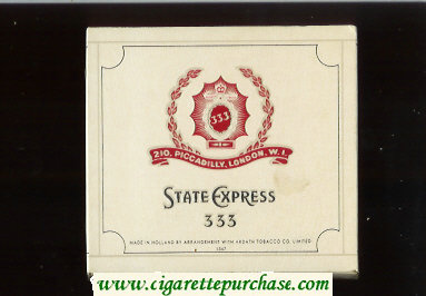 State Express 333 cigarettes wide flat hard box