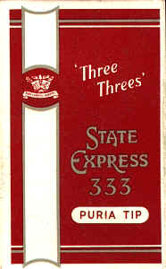 State Express 333 Three Threes Puria Tip cigarettes hard box