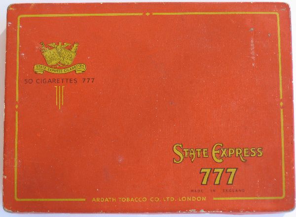 State Express 777 50 cigarettes wide flat hard box