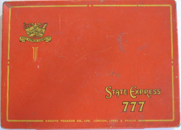 777 State Express 50 cigarettes wide flat hard box