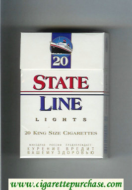 State Line 20 Lights cigarettes hard box