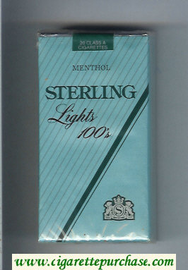 Sterling Lights Menthol 100s cigarettes soft box