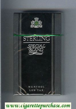 Sterling Special Blend 100s Menthol cigarettes hard box