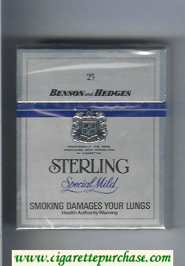 Sterling 25 Benson and Hedges Special Mild cigarettes hard box